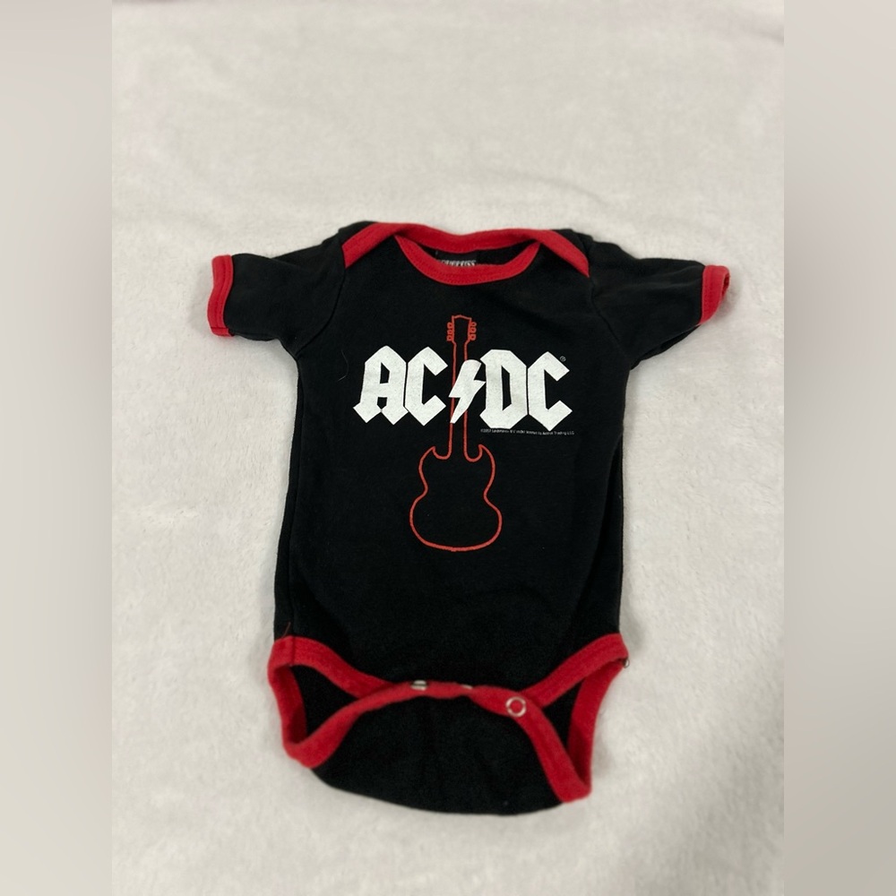Sourpuss Black and Red AC/DC Baby Bodysuit onesie